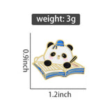 Reading Panda Brooch Enamel Pin
