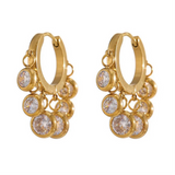 18k Gold Plated Raindrop Hoops