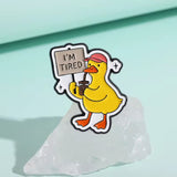 Tired Duck Brooch Enamel Pin