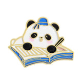 Reading Panda Brooch Enamel Pin