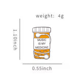 Music Is My Medicine Brooch Enamel Pin