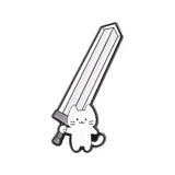 Sword Cat Brooch Enamel Pin