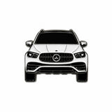 Mercedes White Metal Enamel Sticker