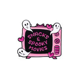 Snacks And Spooky Movies Brooch Enamel Pin
