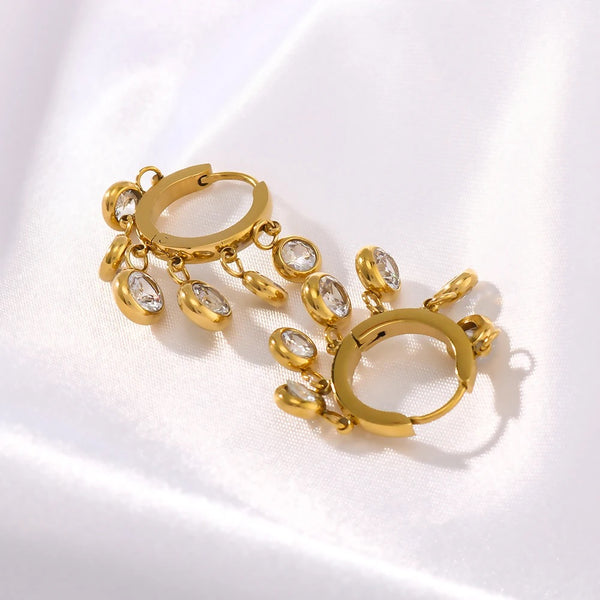 18k Gold Plated Raindrop Hoops