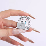 No Time Cry Cat Brooch Enamel Pin