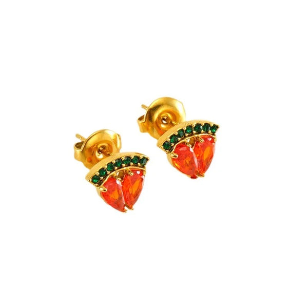 18K Gold Plated Watermelon Studs