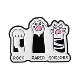 Paw Rock Paper Scissors Brooch Enamel Pin