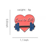 Love To Lift Fitness Brooch Enamel Pin
