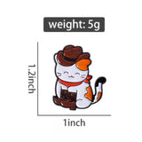 Cute Cowboy Cat Brooch Enamel Pin