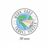 Travel Harder Metal Enamel Sticker