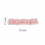Just A Girl Enamel Sticker