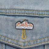 Orange Cat Energy Brooch Enamel Pin