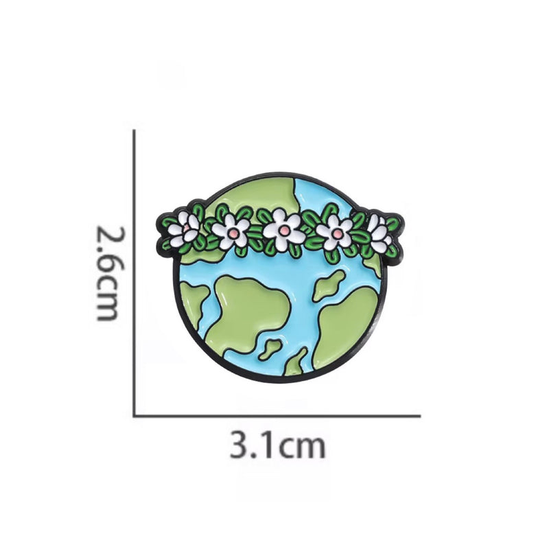 Earth Tiara Brooch Enamel Pin