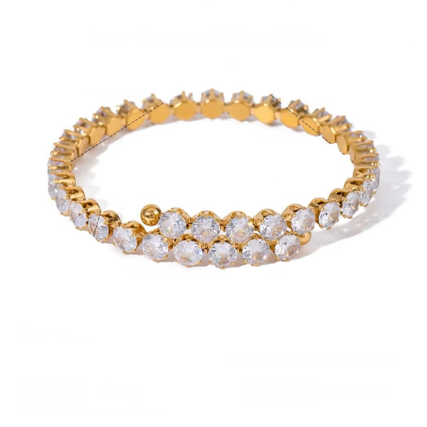 18K Gold Plated Hexagon Tennis Bracelet