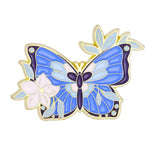 Winter Lily Butterfly Brooch Enamel Pin
