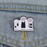 Paw Rock Paper Scissors Brooch Enamel Pin