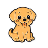 Golden Pup Dog Brooch Enamel Pin