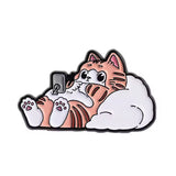 Chilling Cat Brooch Enamel Pin