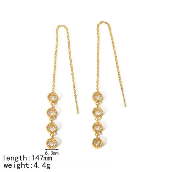 18K Gold Plated Round Sui Dhaga Drops