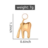 Golden Tooth Dentist Brooch Enamel Pin
