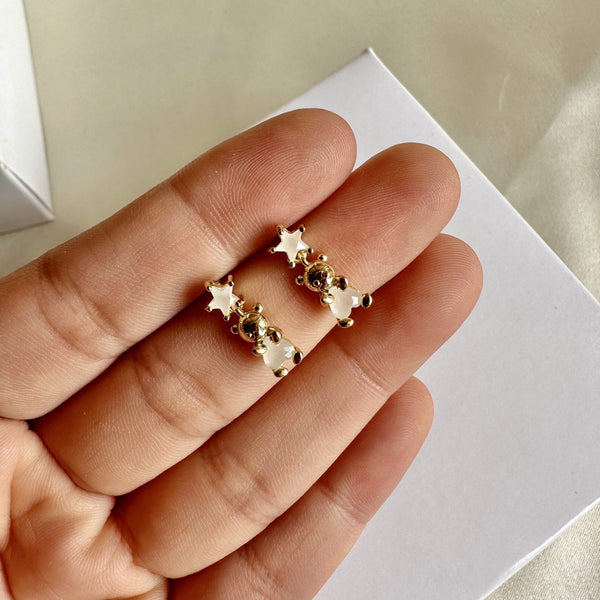 18K Gold Plated Teddy Star Studs