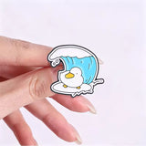 Surfer Duck Brooch Enamel Pin