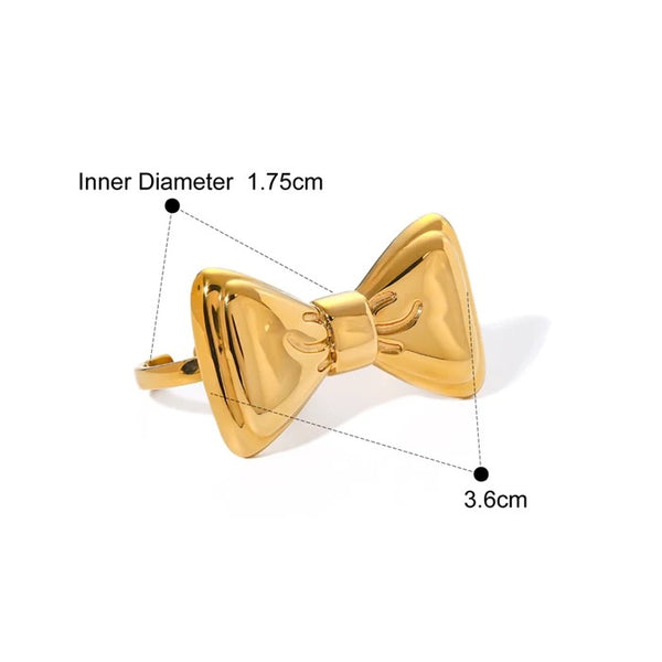 18k Gold Plated Bow Double Finger Ring