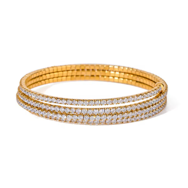 18K Gold Plated Coil Tennis Bracelet