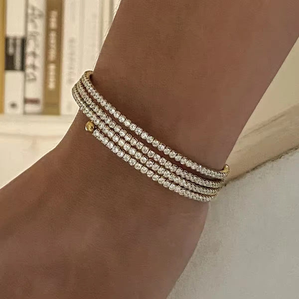 18K Gold Plated Coil Tennis Bracelet