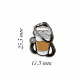 Stethoscope & Coffee Metal Enamel Sticker