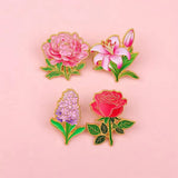 Stargazer Lily Flower Brooch Enamel Pin