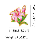 Stargazer Lily Flower Brooch Enamel Pin
