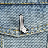 Sword Cat Brooch Enamel Pin