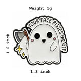 Angry Ghost Brooch Enamel Pin