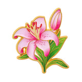 Stargazer Lily Flower Brooch Enamel Pin