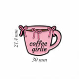 Coffee Girly Metal Enamel Sticker