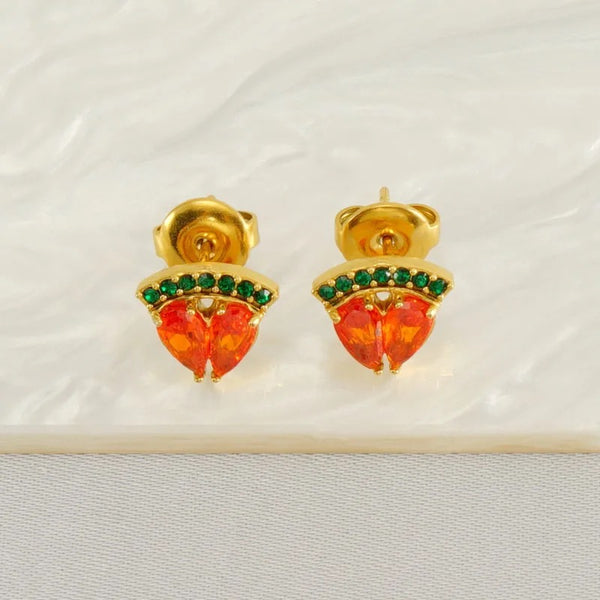 18K Gold Plated Watermelon Studs