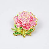 Blushing Peony Flower Brooch Enamel Pin