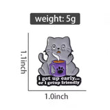 Sleepyhead Cat Brooch Enamel Pin