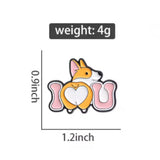 Love Corgi Dog Brooch Enamel Pin