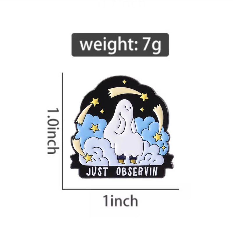 Just Observin Ghost Brooch Enamel Pin
