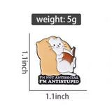 AntiStupid Cat Brooch Enamel Pin