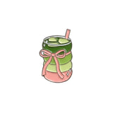 Matcha Latte Metal Enamel Sticker