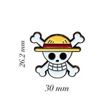 Pirate Skull One Piece Metal Enamel Sticker