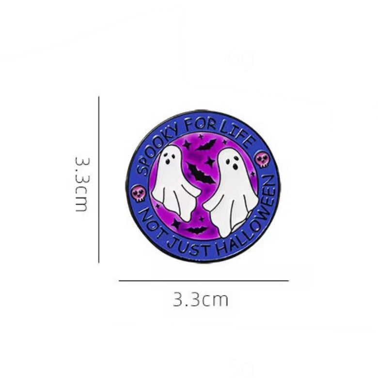Spooky For Life Ghost Brooch Enamel Pin