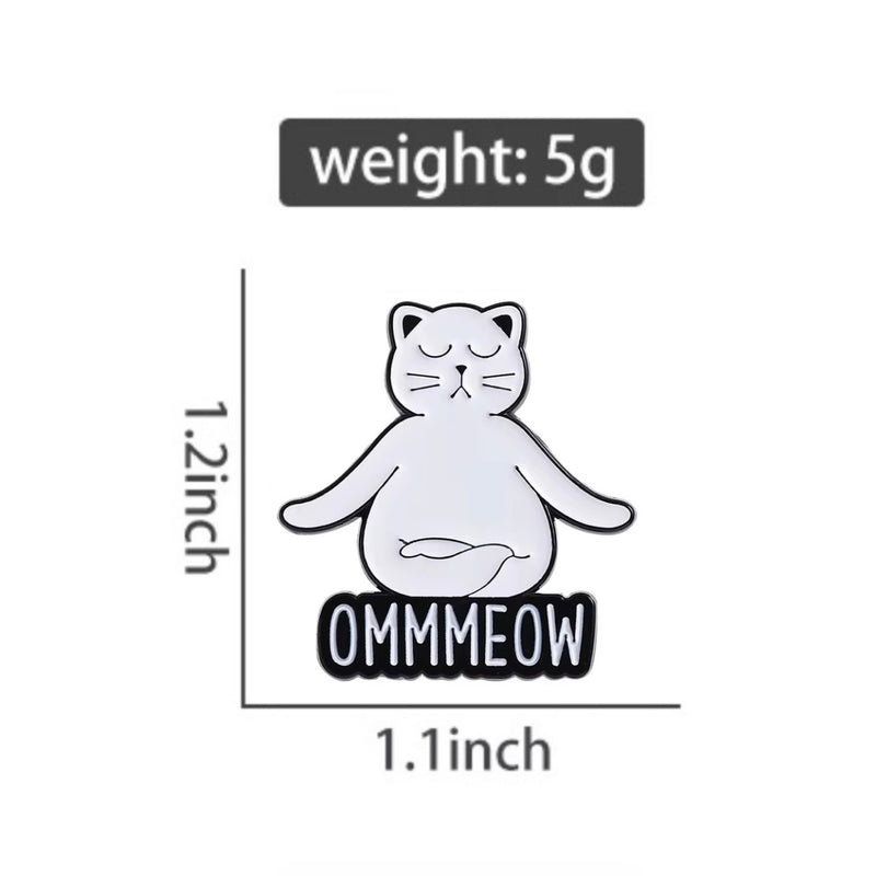 Ommmeow Cat Brooch Enamel Pin