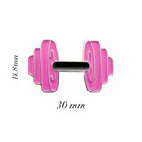 Dumbbell Pink Enamel Sticker