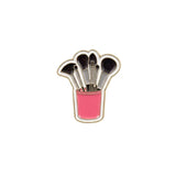 Makeup Brushes Metal Enamel Sticker