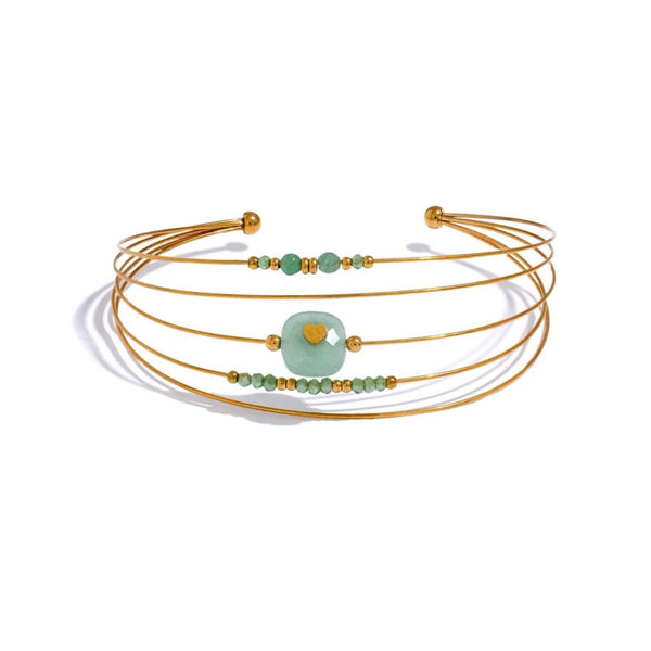 18K Gold Plated Aventurine Featherlight Bracelet